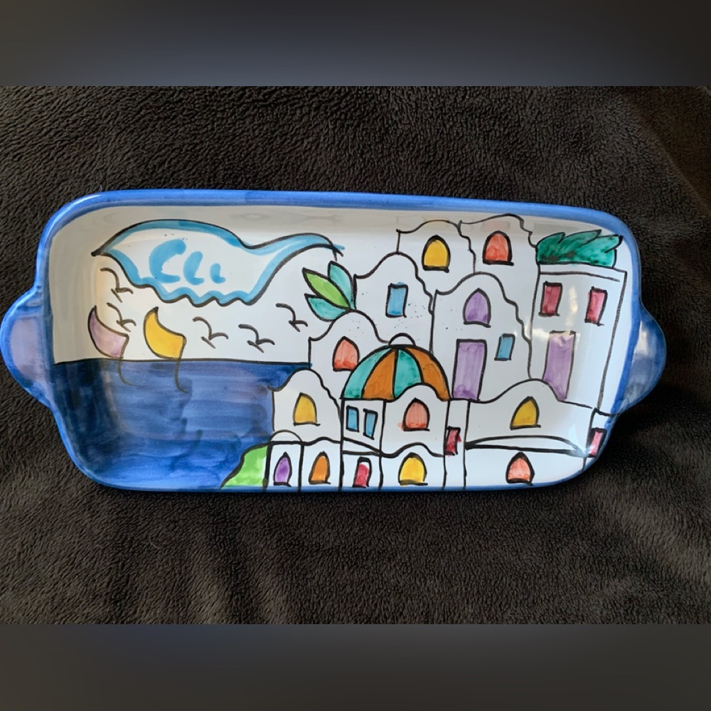 CERAMICA ASSUNTA POSITANO hand, painted ceramic oblong platter VVGUC